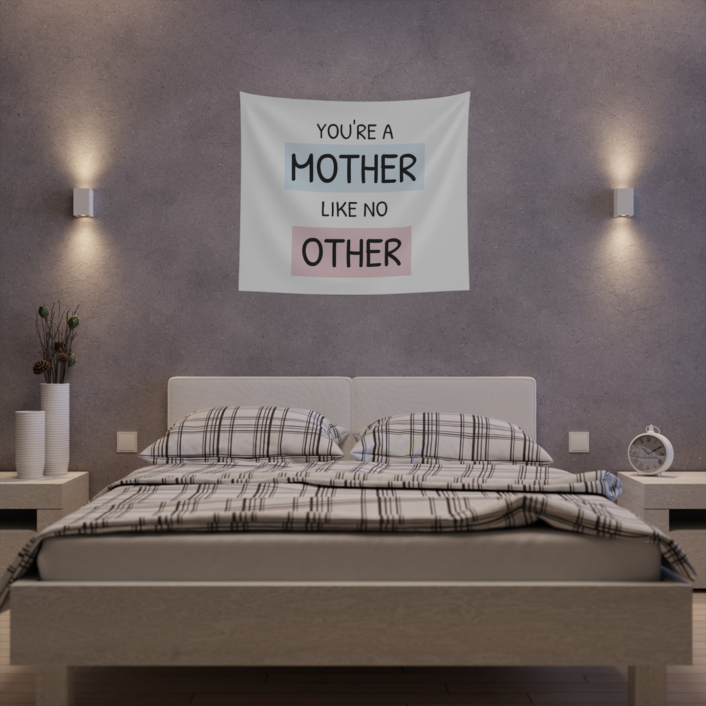 "Mother's Embrace: A Tribute to the Eternal Light" Wall Tapestry