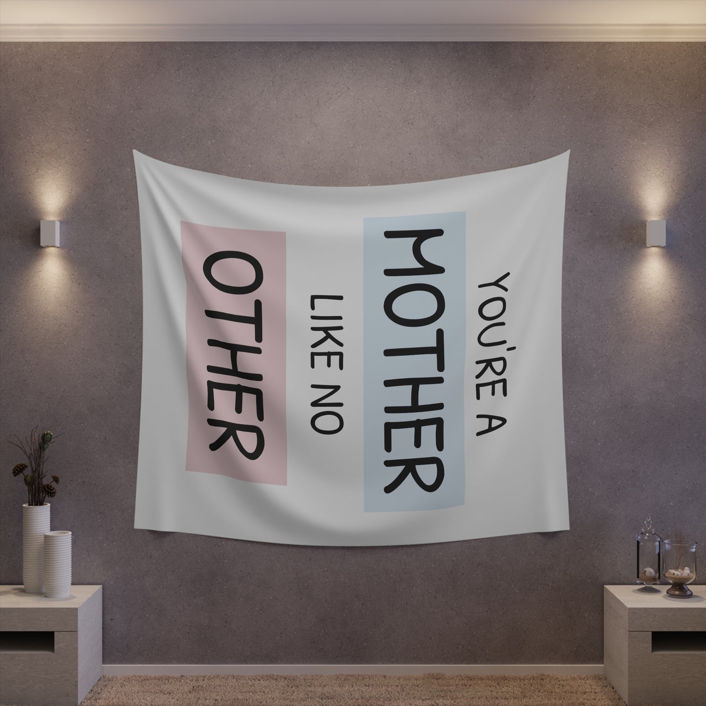 "Mother's Embrace: A Tribute to the Eternal Light" Wall Tapestry